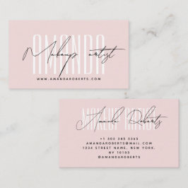 Makeup Künstler moderne Typografie-Skript rot Rosa Visitenkarte