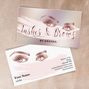 Makeup Lash Eyebrow Eyes Lashes Rose Gold Visitenkarte