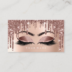 Makeup Lashes Glitzer Rose Nails Augen Haut Visitenkarte
