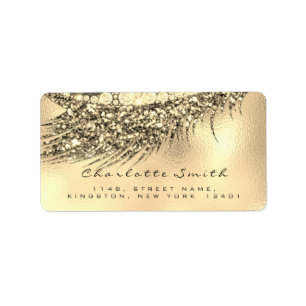 Makeup Lashes Rücksendeadresse Gold Name Lux UAWG Adressaufkleber