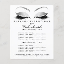 Makeup Lashes Schönheitssalon Glitzer Flyer Gray G
