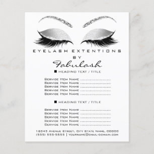 Makeup Lashes Schönheitssalon Glitzer Flyer Gray G