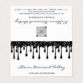 Makeup Lashes Schwarze Tropfen QR Code Weiße Beila Visitenkarten
