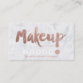 Makeup loyalty punch rose gold typography marble treuekarte