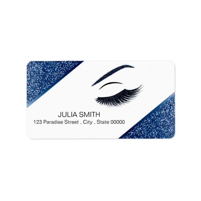 Makeup mit Glitzer-Effekt Adressaufkleber (Vorne)