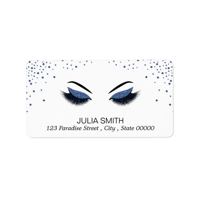 Makeup mit Glitzer-Effekt Adressaufkleber (Vorne)