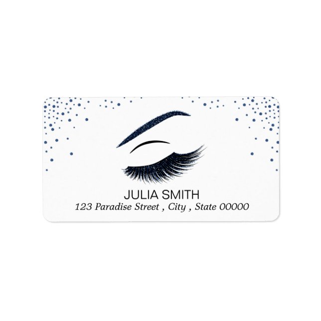 Makeup mit Glitzer-Effekt Adressaufkleber (Vorne)