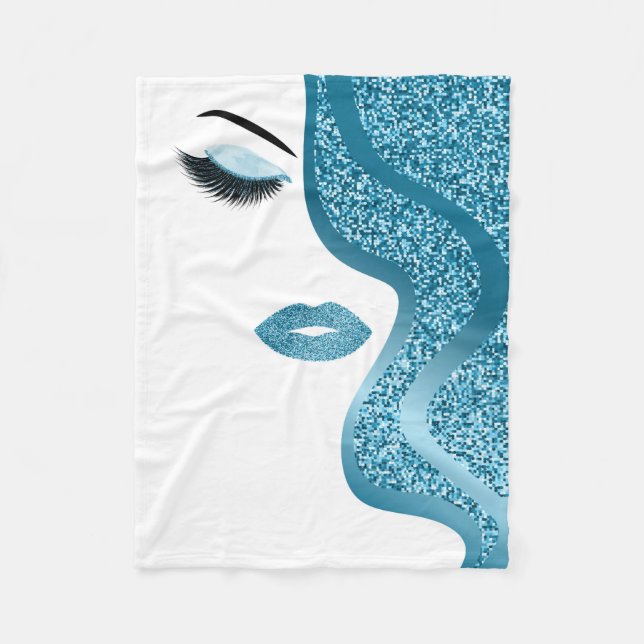 Makeup mit Glitzer-Effekt Fleecedecke (Vorderseite)