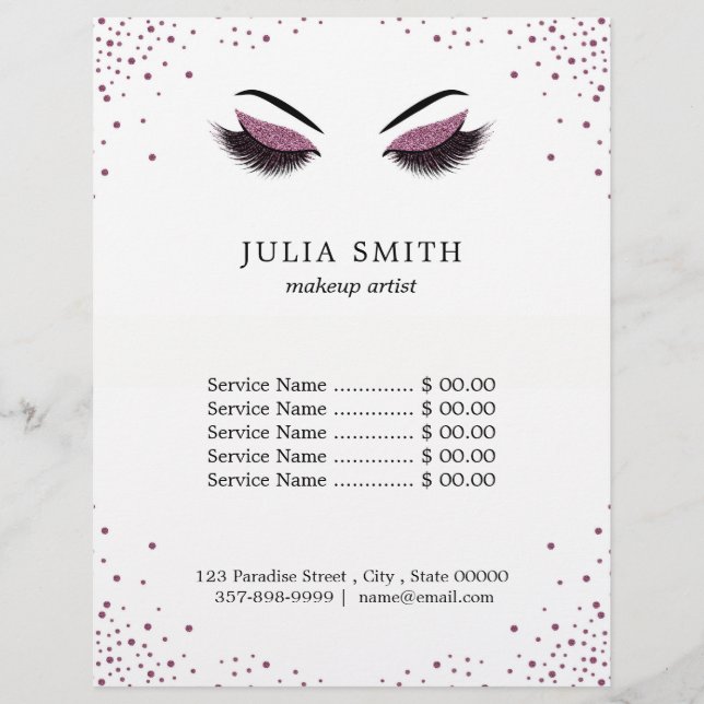 Makeup mit Glitzer-Effekt Flyer (Vorne)