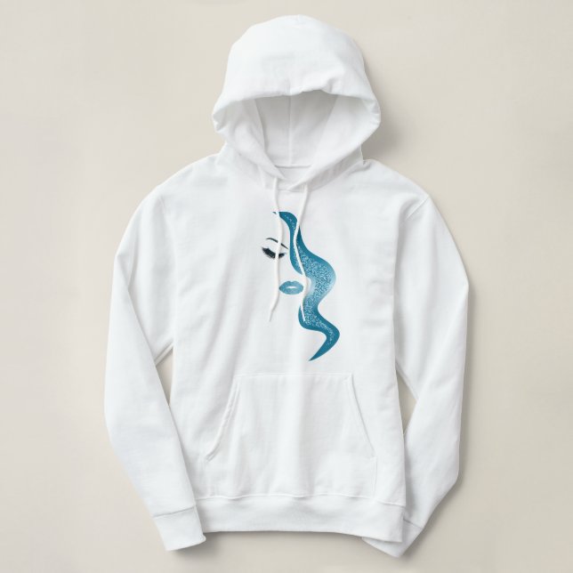 Makeup mit Glitzer-Effekt Hoodie (Design vorne)