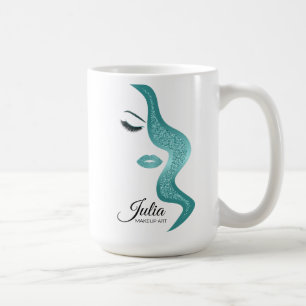 Makeup mit Glitzer-Effekt Kaffeetasse