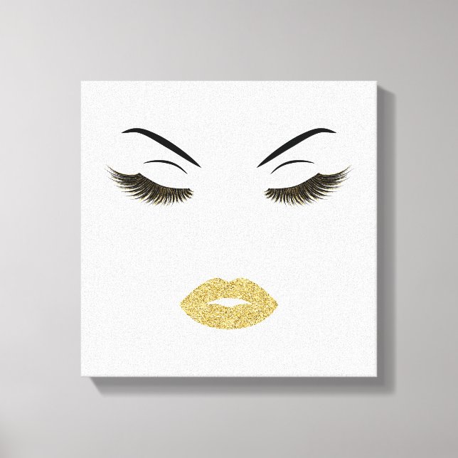Makeup mit Glitzer-Effekt Leinwanddruck (Vorderseite)
