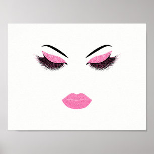 Makeup mit Glitzer-Effekt Poster