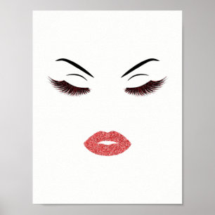Makeup mit Glitzer-Effekt Poster