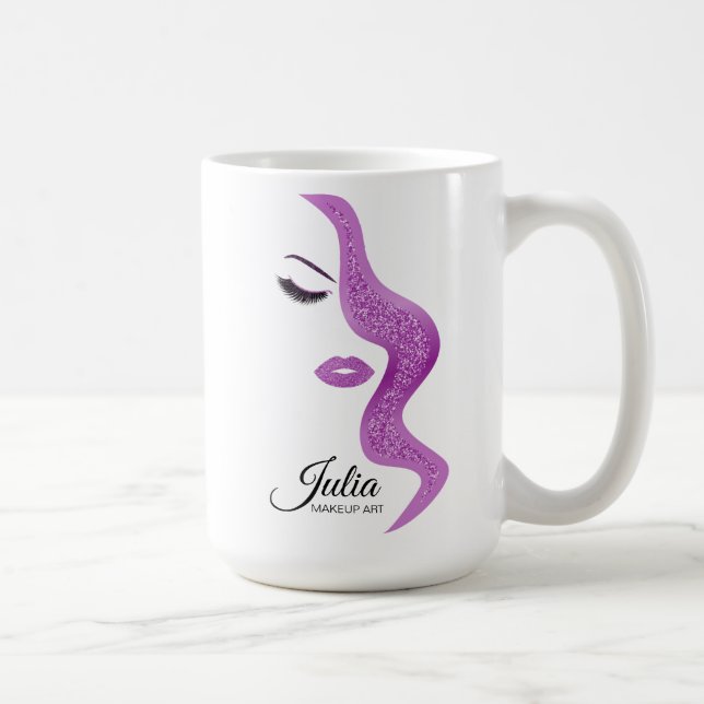 Makeup mit Glitzer-Effekt Tasse (Rechts)