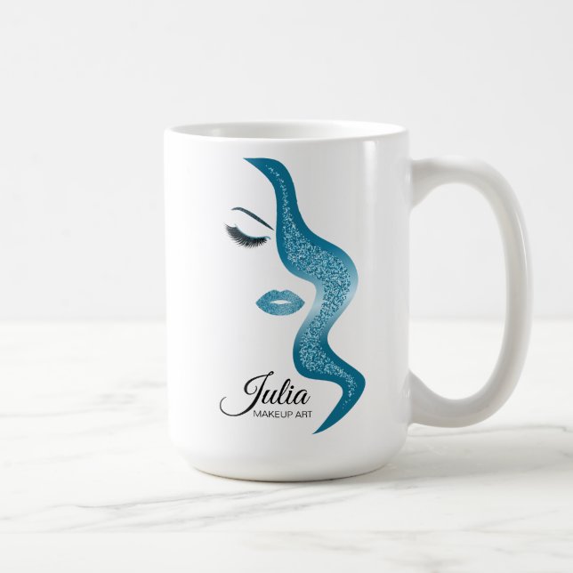 Makeup mit Glitzer-Effekt Tasse (Rechts)