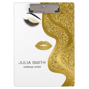 Makeup mit Goldwirkung Glitzer Klemmbrett