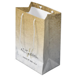 Makeup Monogramm Marmorfolienskripte Mittlere Geschenktüte