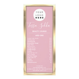 Makeup Nail Manicure Pedicure Rosa Preisliste  Werbekarte