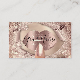 Makeup Nails Rose Gold Kiss Lift Glitzer Visitenkarte