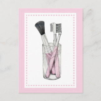Makeup Pinsel Postcard Postkarte