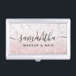 Makeup Rose Gold Glitzer Marmor Funkeln Konfetti Visitenkarten Dose<br><div class="desc">Makeup Haar Rose Gold Glitzer weißer Marmor funkeln Konfetti Monogramm Logo Branding</div>