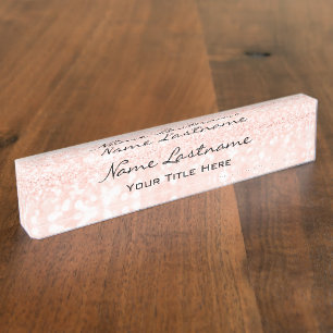 Makeup Rose Östhetiker Schönheitssaftlerin Pink Namensplakette