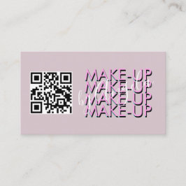 Makeup Salon QR Code Rosa Schwarzes Skript Visitenkarte