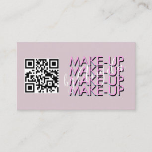 Makeup Salon QR Code Rosa Schwarzes Skript Visitenkarte
