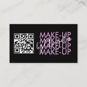 Makeup Salon QR Code Rosa Schwarzes Skript Visitenkarte