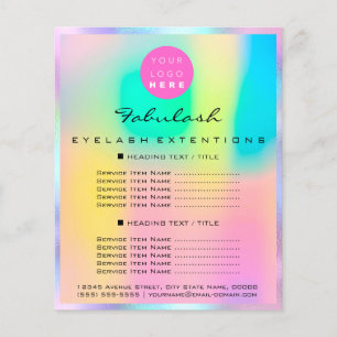 Makeup-Schönheitssalon-Logo Rosa Holografische Wim Flyer