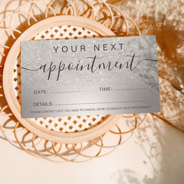 Makeup silber Glitzer ombre metallische Folie Terminkarte (Von Creator hochgeladen)