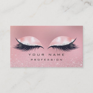 Makeup Silver Pink Glass Marmor Lashes Glitzer Wow Visitenkarte