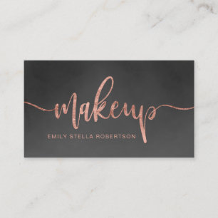 Makeup-Skript-Rose Gold Schwarz Aquarell Visitenkarte