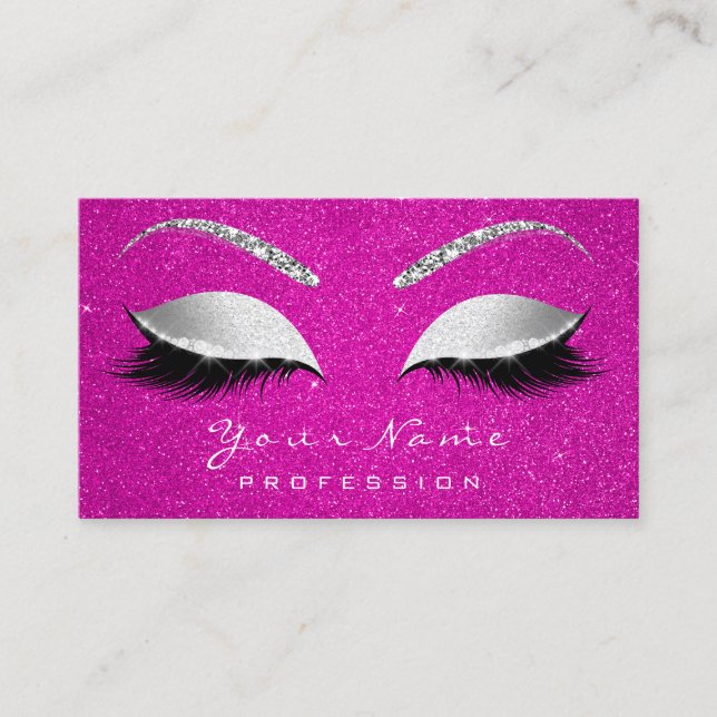 Makeup Termin Lashes Glitzer Grau Hot Pink (Vorderseite)