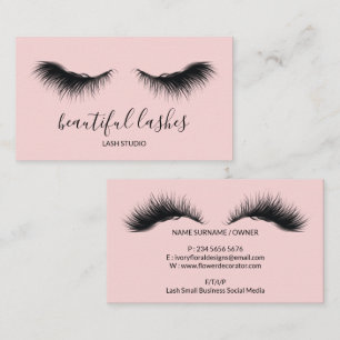 Makeup Trend Salon Eyelash Pink Visitenkarte