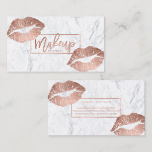 Makeup typografische Lippen Imitat Rose Goldmarmor Visitenkarte