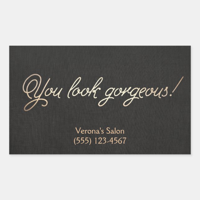 Makeup und Haarstylist Gold typografische Schönhei Rechteckiger Aufkleber (Vorderseite)