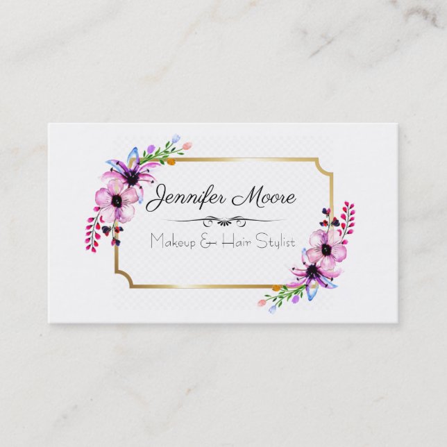 Makeup und Haarstylist Visitenkarte (Vorderseite)