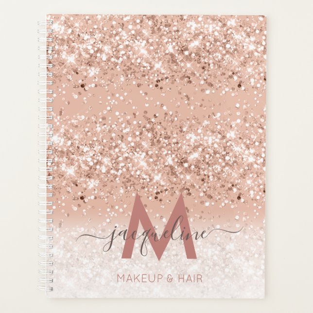 Makeup und ?Hair Monogram Blush Rose Gold Glitzer  Planer (Vorderseite)