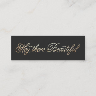 Makeup und Hair Stylist Gold Black Script Mini Visitenkarte