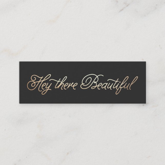 Makeup und Hair Stylist Gold Black Script Mini Visitenkarte (Vorderseite)