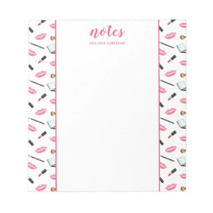 Makeup und Lippen als Grenzen mit Personalisiertem Notizblock