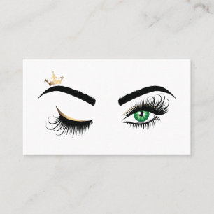 Makeup Wink Eye Green Beauty Salon Lash Extension Visitenkarte