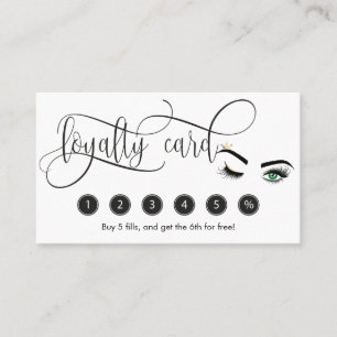 Makeup Wink Eye Green Beauty Salon Loyalty Card Visitenkarte