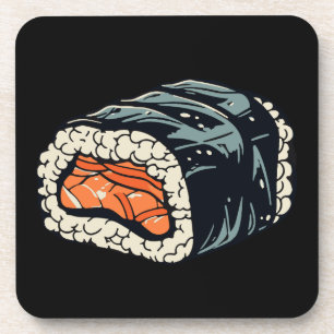 Maki roll sushi getränkeuntersetzer