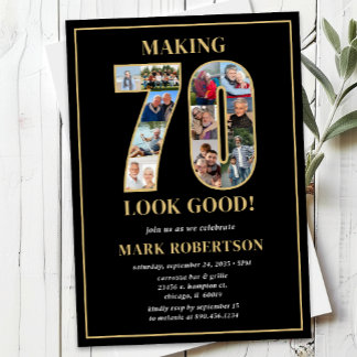 Making 70 Look Good Photo Birthday Einladung