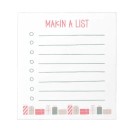 Making A List | Christmas Shopping Gift Notepad Notizblock