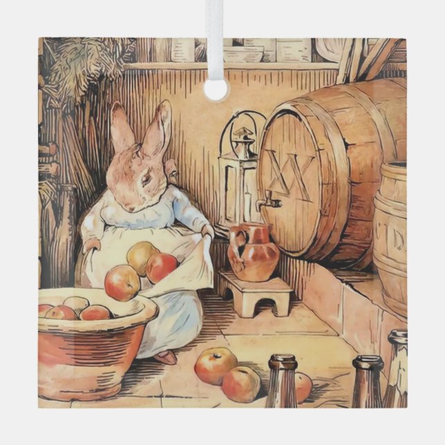 "Making Apple Cider" von Beatrix Potter Ornament Aus Glas (Vorderseite)