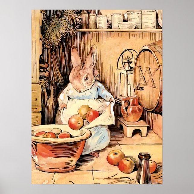 "Making Apple Cider" von Beatrix Potter Poster (Vorne)